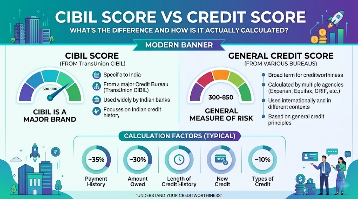 CIBIL Score vs Credit Score — What's the Difference and How Is It Actually Calculated?